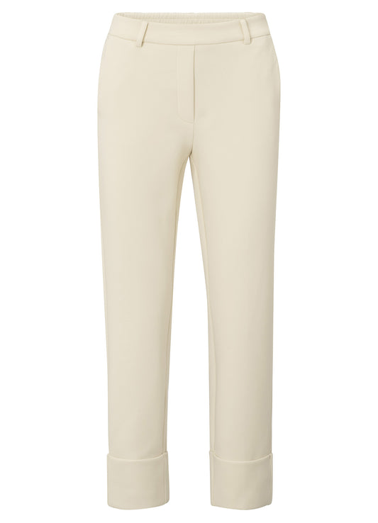 Jersey Tailored Trousers With Elastic Waist And Big Turn Up : Summer Sand 20908