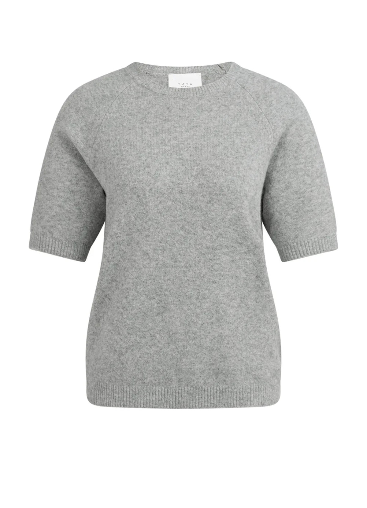 Raglan Short Sleeve Sweater : Iron Grey Melange 990472