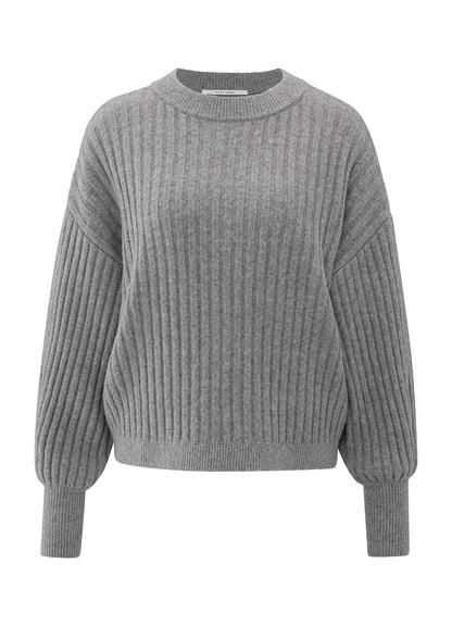 Rib Sweater Ls : Taupe Grey 00001