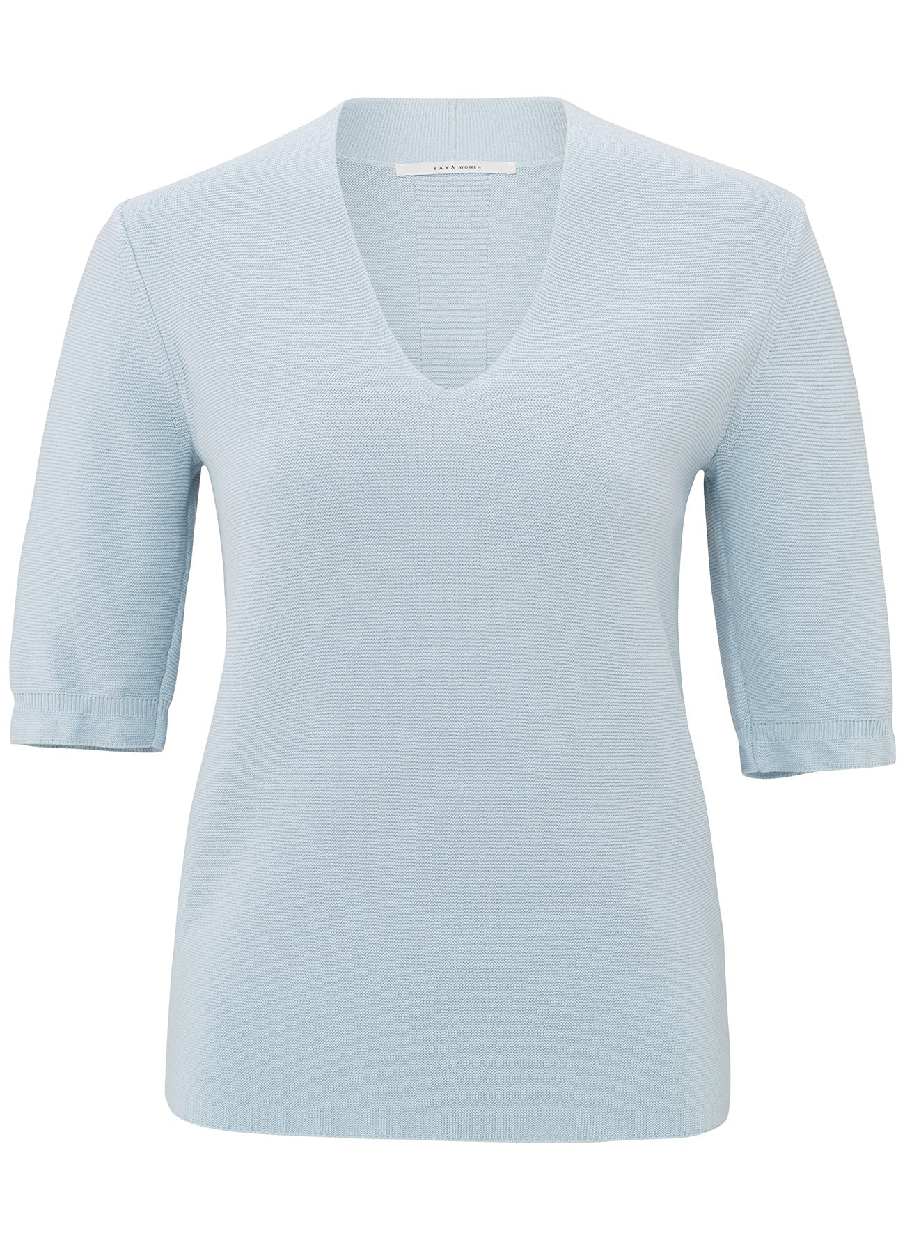 V-Neck Short Sleeve Sweater : Gray Dawn Blue 44106