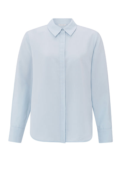 Soft Basic Blouse : Gray Dawn Blue 44106