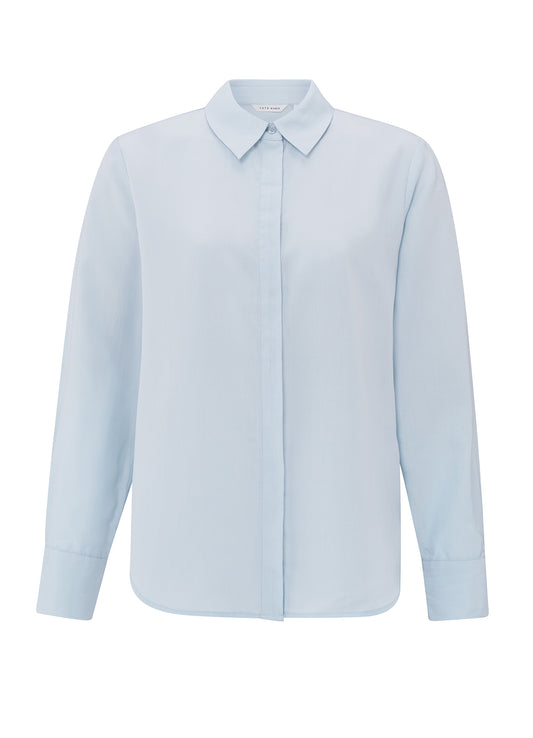 Soft Basic Blouse : Gray Dawn Blue 44106