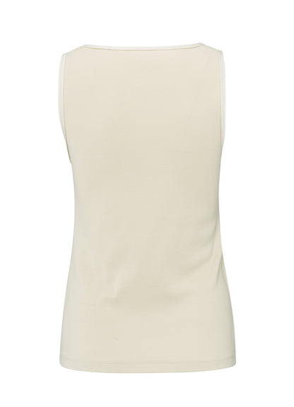 Rib Singlet With Shiny Binding : Summer Sand 20908