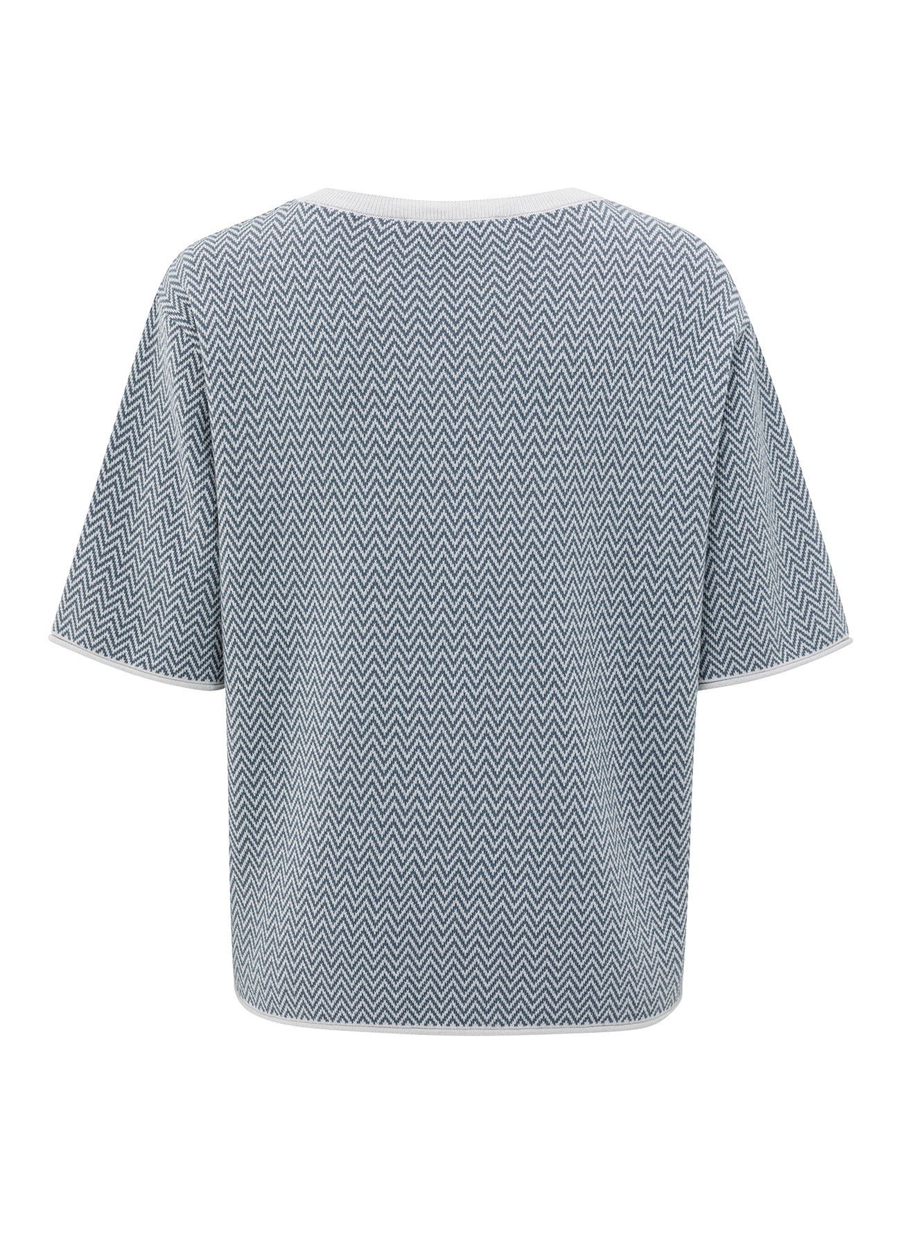 Jacquard Knitted T-Shirt : Light Grey Melange 990011