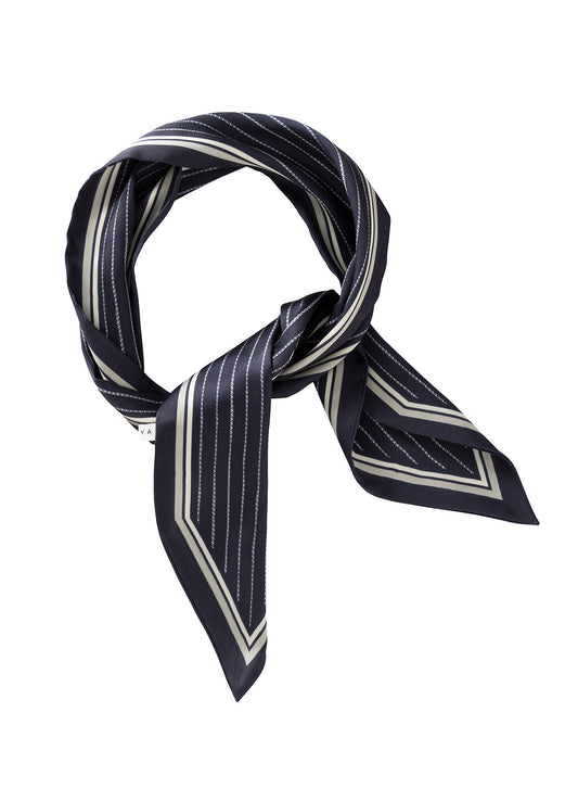 Striped Small Scarf : Inkwell Blue Dessin 940161
