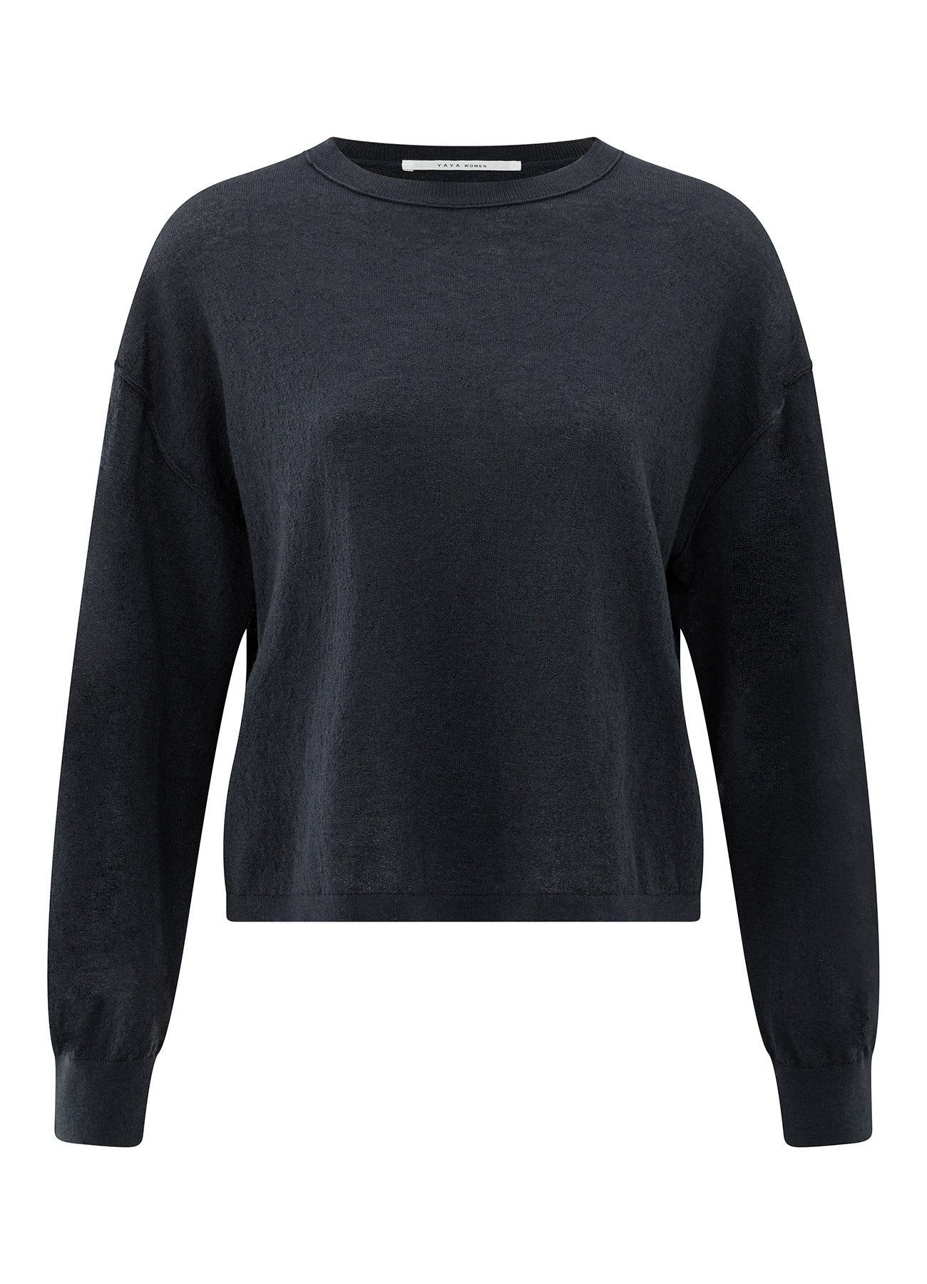 Textured Round Neck Sweater Ls : Inkwell Blue 94016