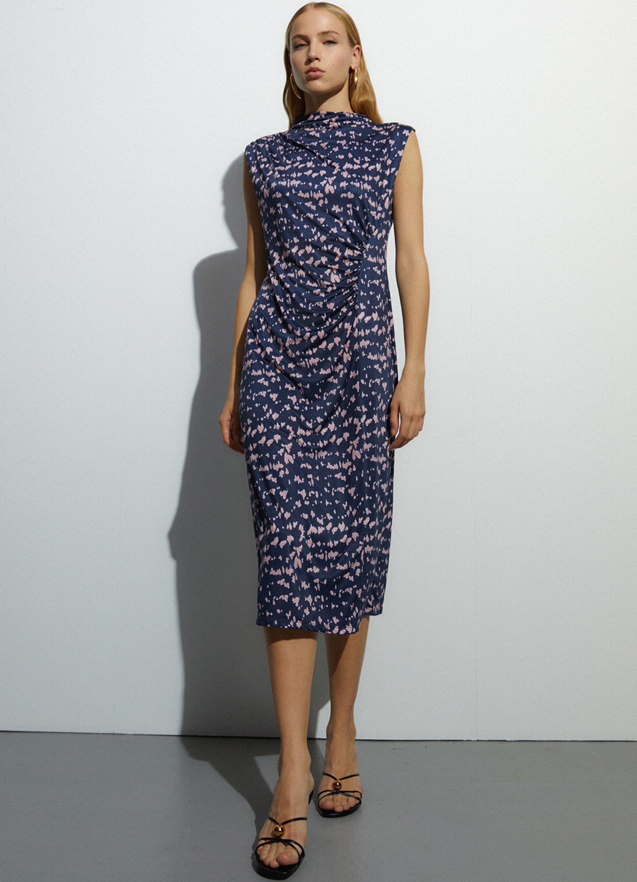 Dress : Navy Blue-36