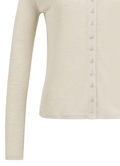 Jersey Cardigan With Small But : Slate Grey Melange 990552