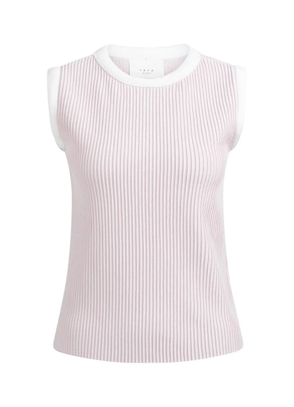 Sleeveless Rib Sweater : Gray Lilac 33804