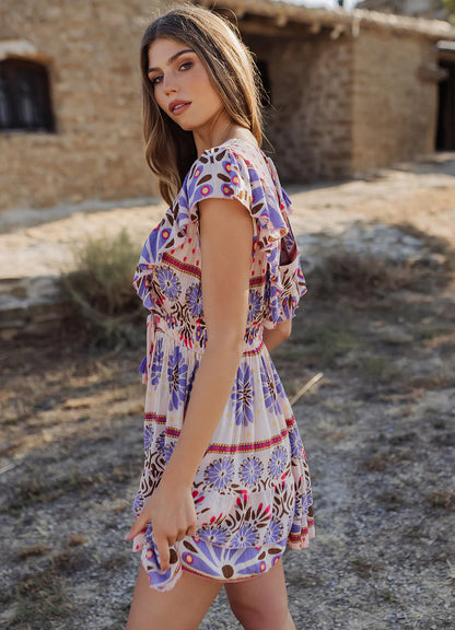 Short Ruffle Dress : Multicolor