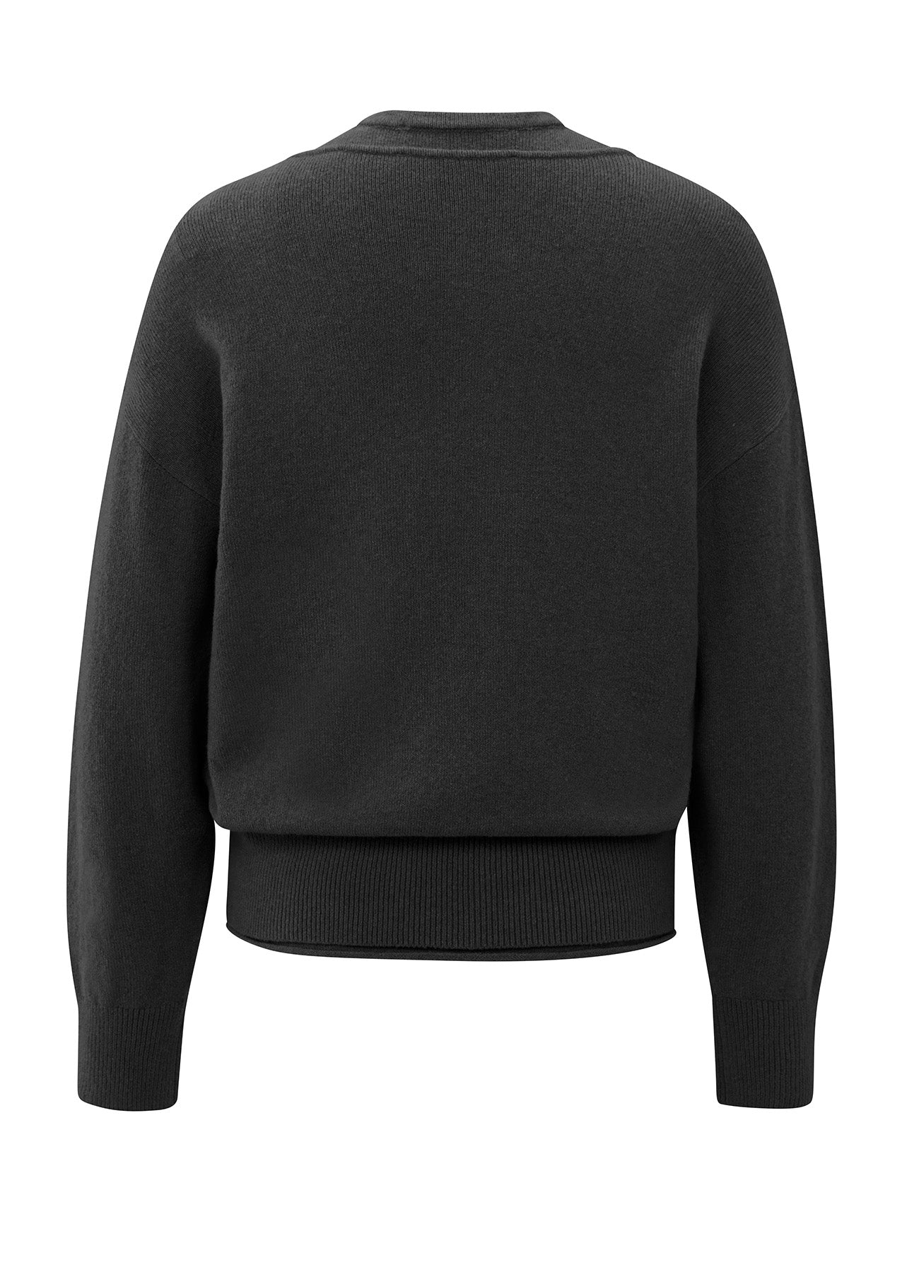 Deep V-Neck Sweater With Top : Oyster Black Melange 902052