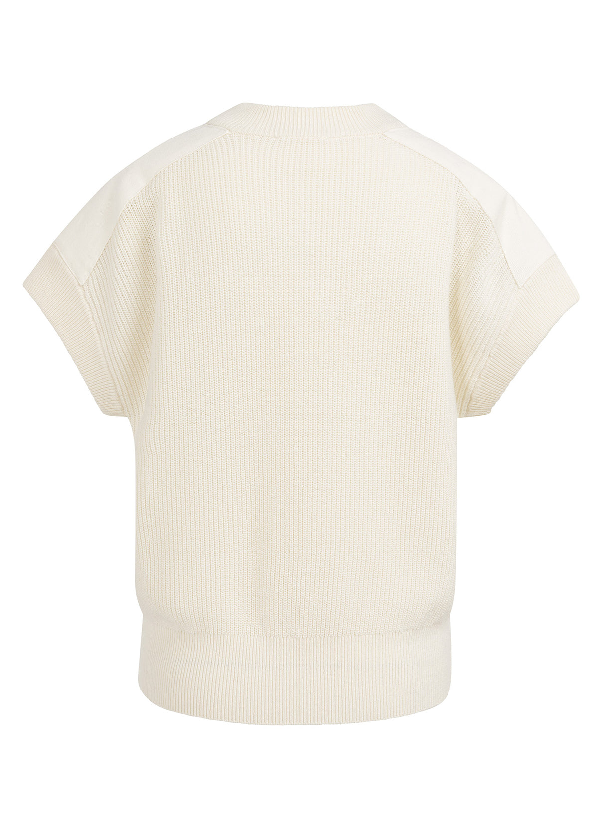 Short Sleeve Sweater With Coll : Ecru 99053