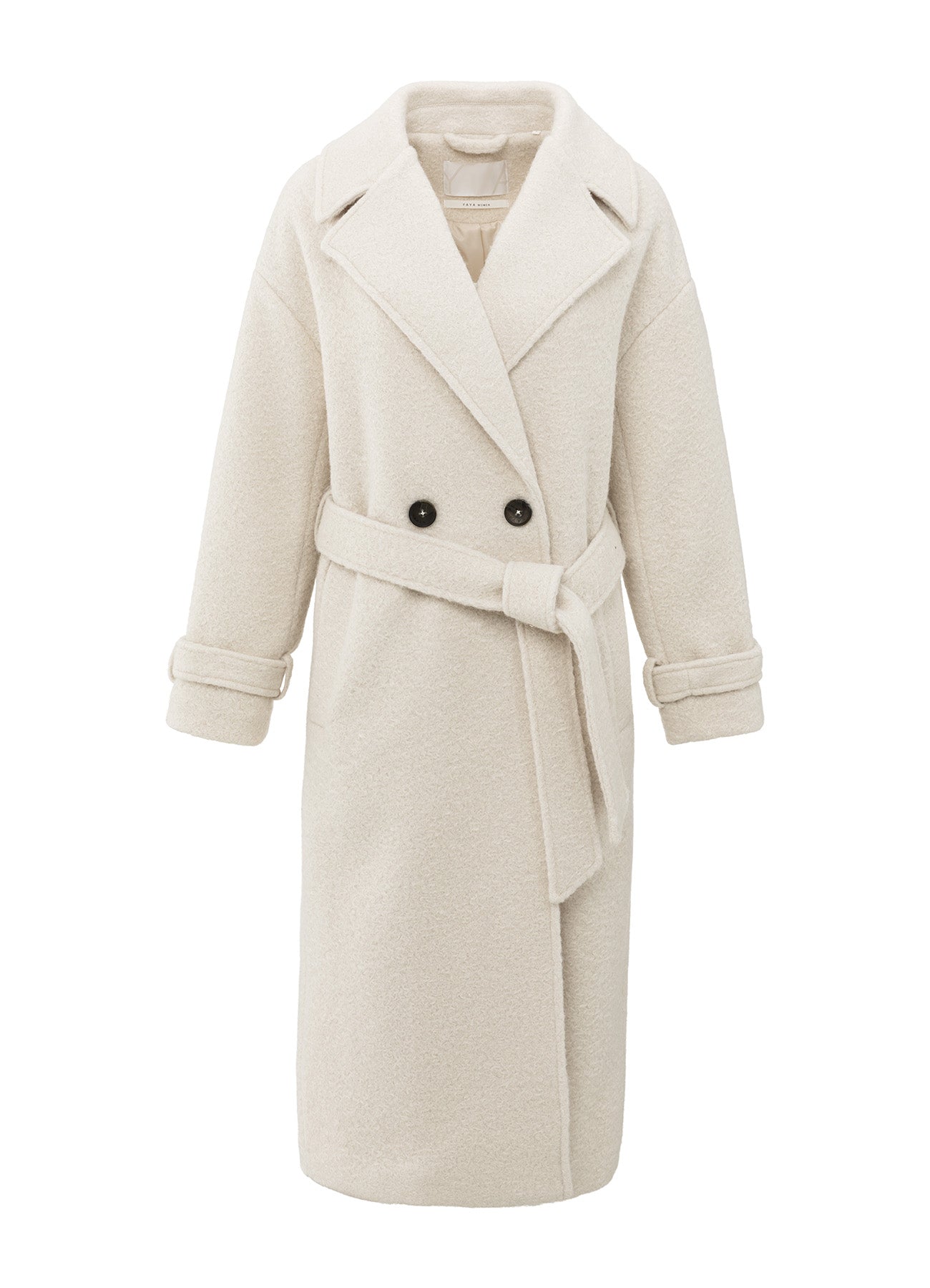 Woven Boucle Long Length Overs : Chalk White 99005