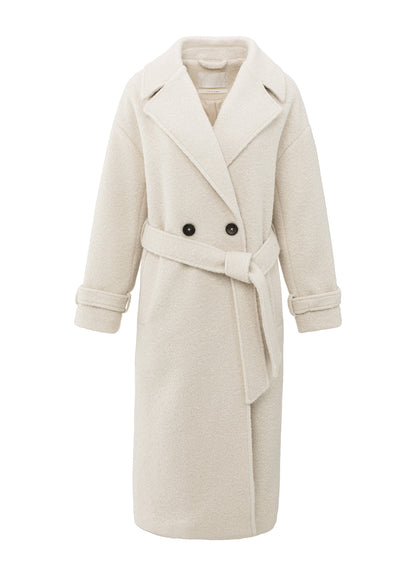 Woven Boucle Long Length Overs : Chalk White 99005