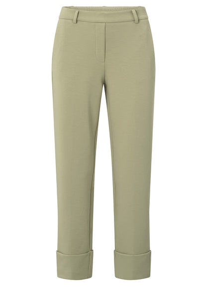 Jersey Tailored Trousers With Elastic Waist And Big Turn Up : Soft Green 99980