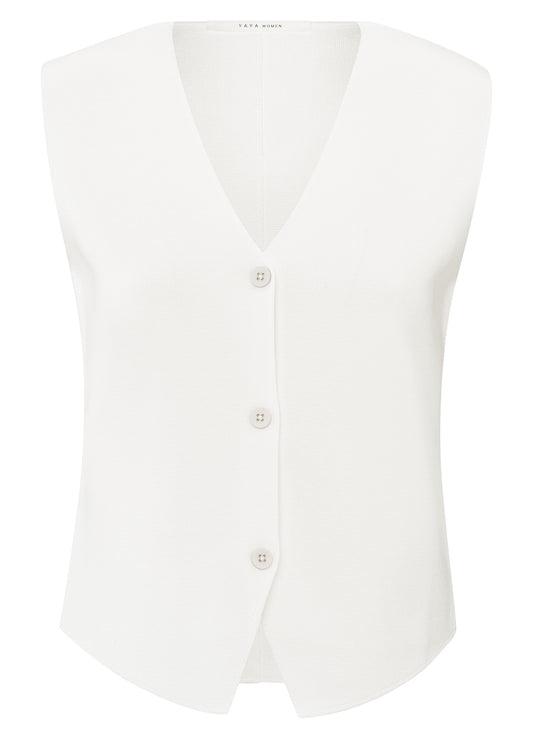 Clean Knitted Gilet : Pure White 00000