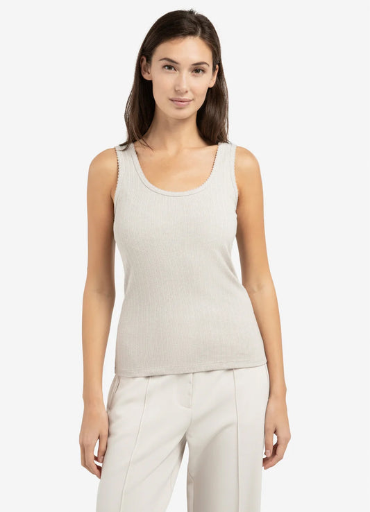 Rib Singlet With Fancy Edge : Mist Green Melange 990432
