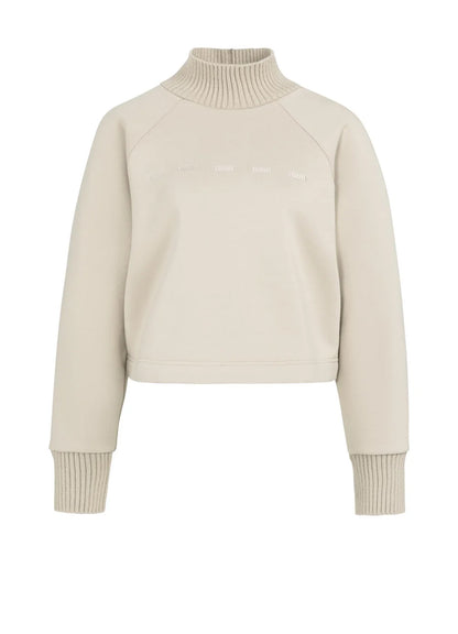 Sweatshirt With Knitted Collar And Cuffs : Oxford Tan Brown 51306