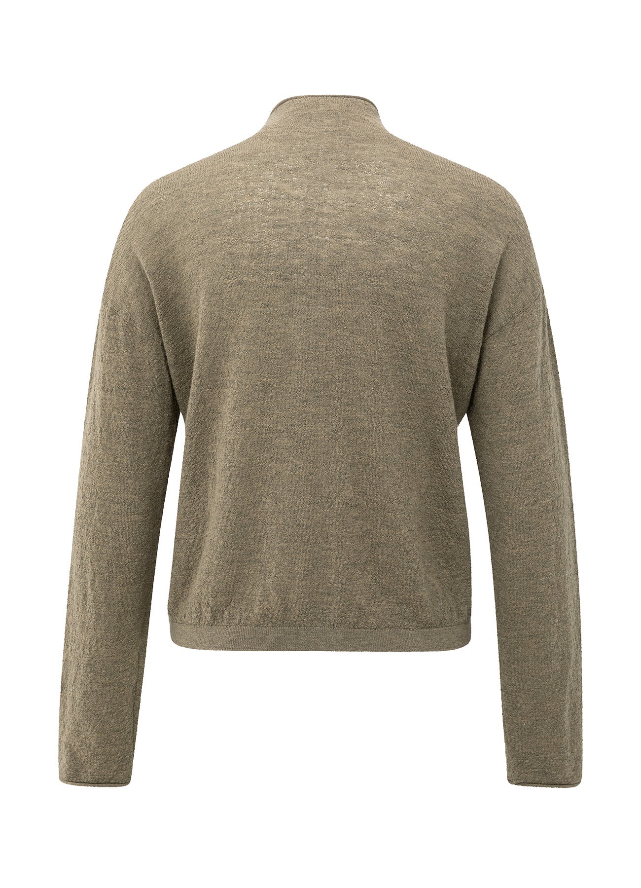 Textured Cardigan High Necklin : Capers Melange 99008