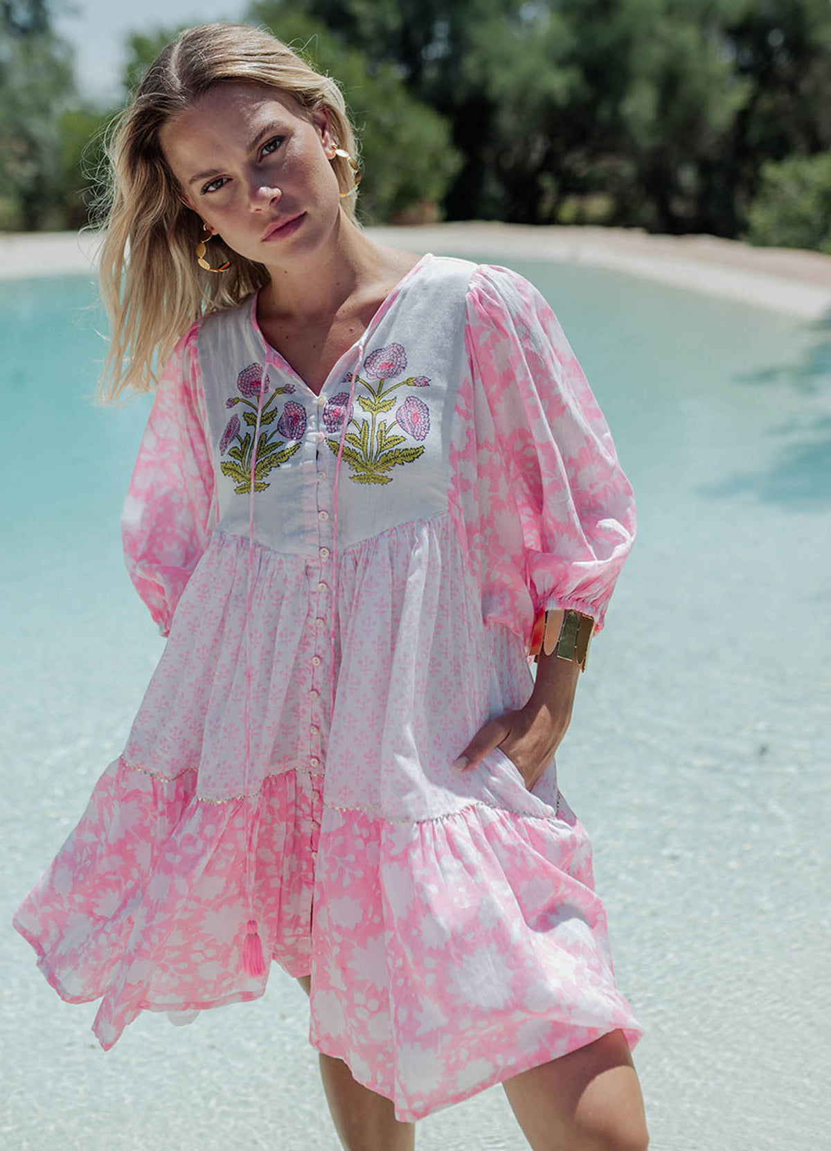 Short Dress Organic Cotton : Pink