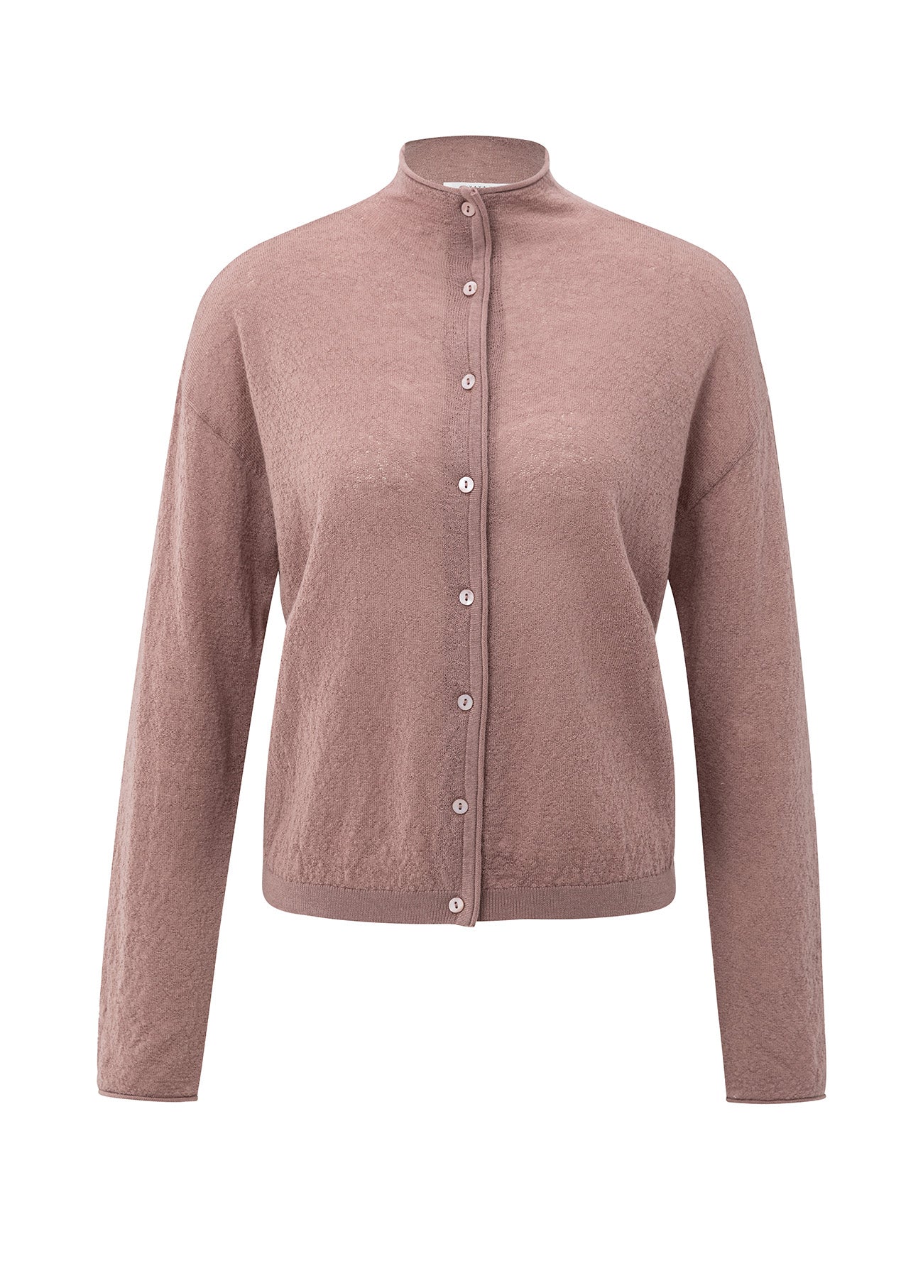 Textured Cardigan High Necklin : Blush Pink 99016