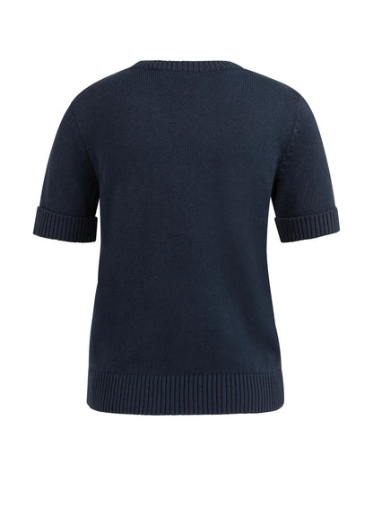 Knitted Sweater Roll Up Short : Navy Blazer Blue 93923