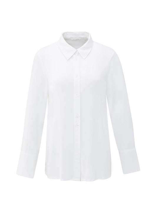 Blouse With Button Detail In Waist : Pure White 990332