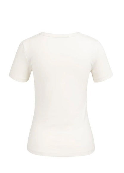 Round Neck Short Sleeve T-Shir : Off White 99049