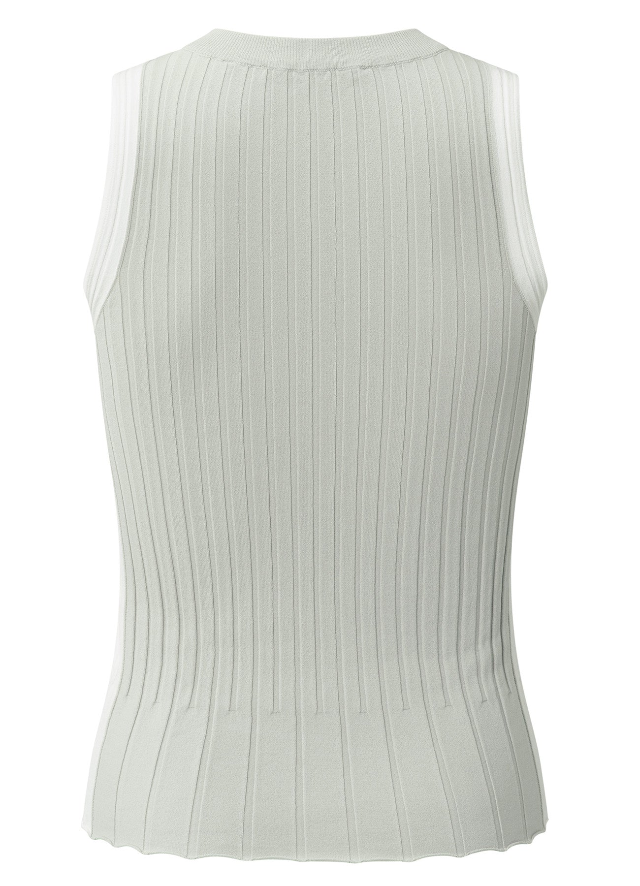 Rib Knitted Tanktop With Contrast Detail : Grey Melange 99981